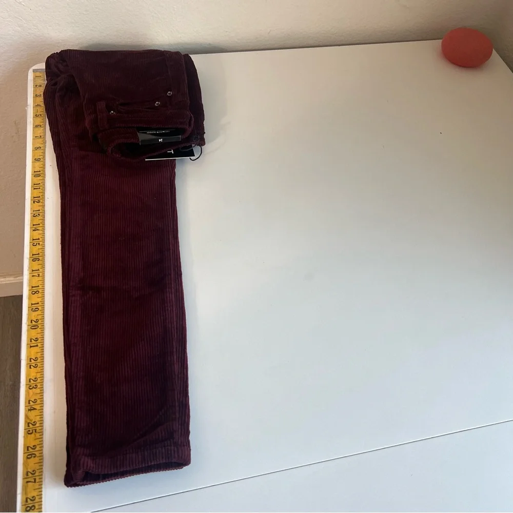 OAT New York Womens Corduroy Stretch Pants Wine Red Size 24 NWT - Picture 6 of 10